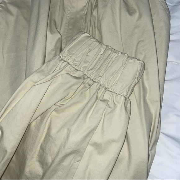 NWT BP Ivory Dove Paper Bag Belted Elastic Waist Pants - Picture 3 of 12